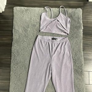 Pretty Little Thing Shape Lilac Wide Leg Pant Set